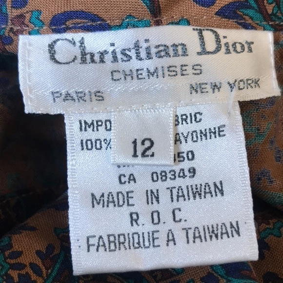 Vintage Christian Dior Chemises Paisley / Floral Print - Picture 9 of 9